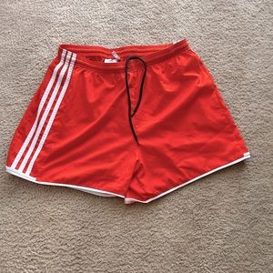Adidas Mens light weight Orange athletic shorts